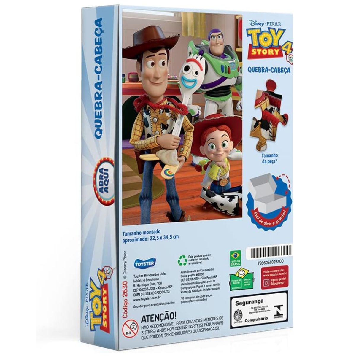 Quebra Cabeça Infantil Toy Story 4 / 100 Peças - Toyster Quebra Cabeça Infantil Toy Story 4 / 100 Peças - Toyster
